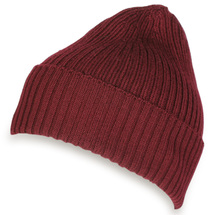 MJM Bordeaux Strikket Ull Lue / Beanie - One Size