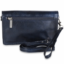 The Monte Liten Skulderveske / Clutch i Navy Kalveskinn -0,75L