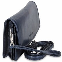 The Monte Liten Skulderveske / Clutch i Navy Kalveskinn -0,75L