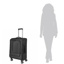 Travelite Crosslite 5.0 Svart Koffert Trolley M - 3,3 kg - 43 X 66 X 28 / 32 cm - 61/66 L - RECYCLED