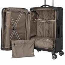 Travelite Crosslite 5.0 Svart Koffert Trolley M - 3,3 kg - 43 X 66 X 28 / 32 cm - 61/66 L - RECYCLED