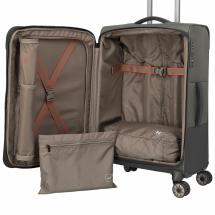 Travelite Crosslite 5.0 Oliven Koffert Trolley M - 3,3 kg - 43 X 66 X 28 / 32 cm - 61/66 L - RECYCLED