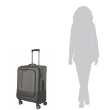 Travelite Crosslite 5.0 Oliven Koffert Trolley M - 3,3 kg - 43 X 66 X 28 / 32 cm - 61/66 L - RECYCLED