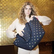 Reisenthel Metallic Dots Blue Shopper / Handlepose M 15 L - RECYCLED